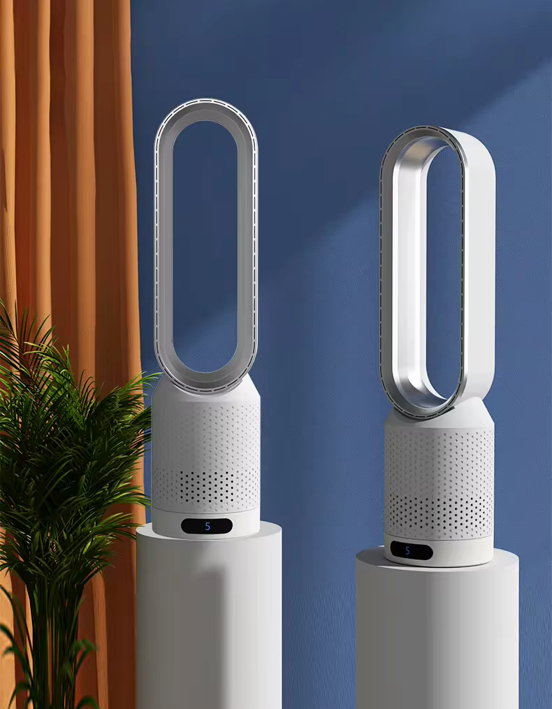 Bladeless Air Cooler – 3-in-1 Fan with Oscillation & Touch Control