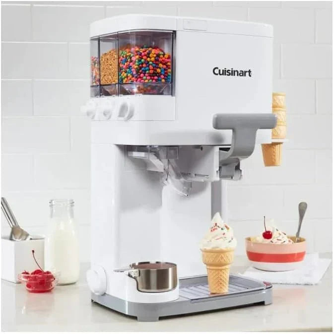 Soft Serve Ice Cream Machine- Mix It In Ice Cream Maker for Frozen Yogurt, Sorbet, Gelato, Drinks 1.5 Quart, White, ICE-48