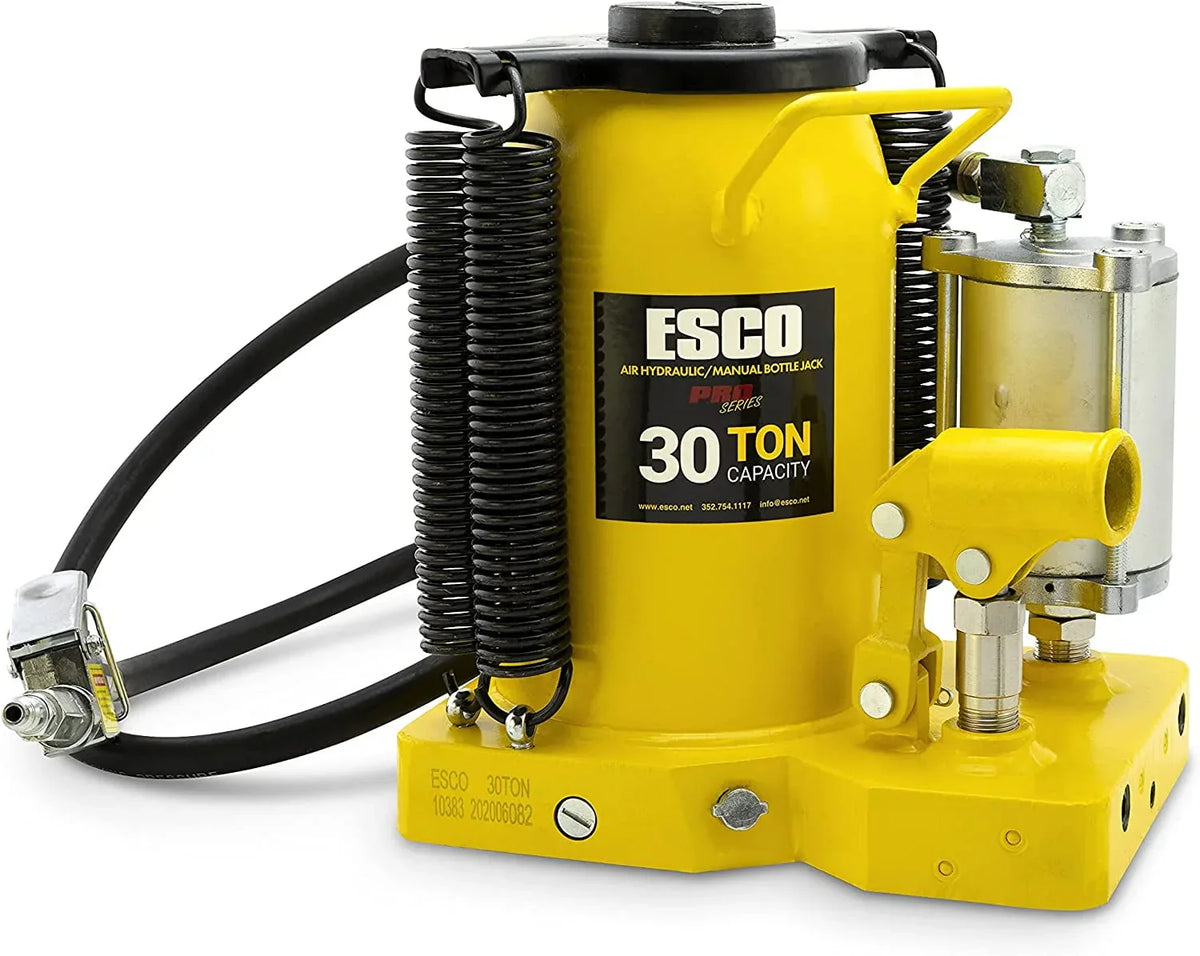 ESCO 30 Ton Air Hydraulic Bottle Jack – Heavy Duty Lifting for Automotive and Industrial Use