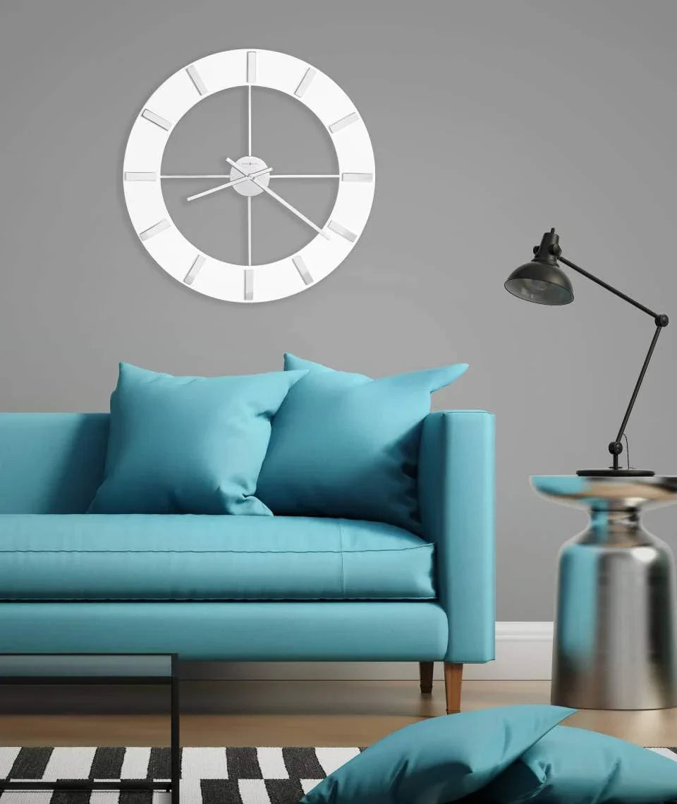 Wall-mounted clock II 549-476 - 30-inch ultra-large size with glossy white surface, equipped with quartz movement