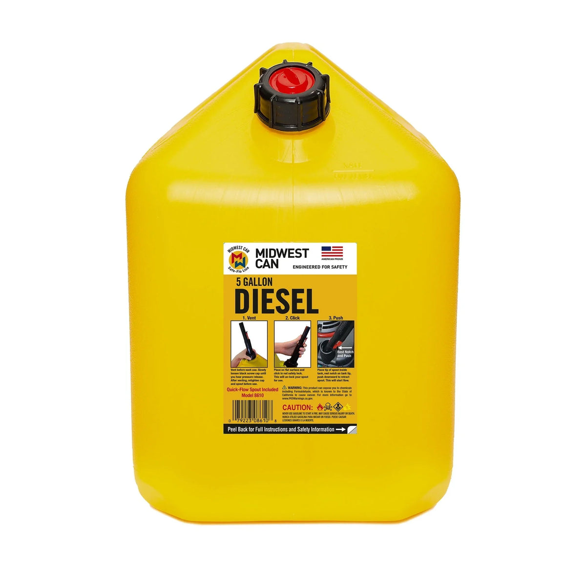 5 Gallon Diesel Can Fuel Container w/ Auto Shut Off (4 Pack)