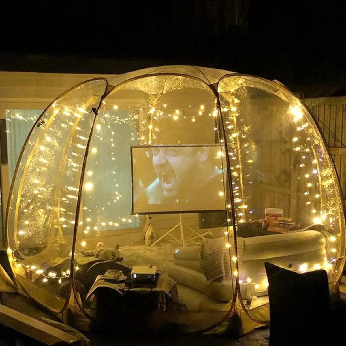 Pop-up bubble tent - Large extra-large rainproof shelter - Warm camping tent - Winter tent - Light gray