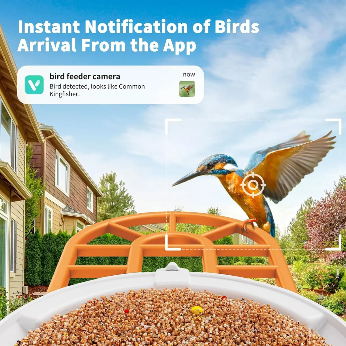 Bird Feeder with Camera with AI Identify Birds Species Solar Panel, Smart Bird House with Cam, 2K Live View, Instant Arrival Alerts