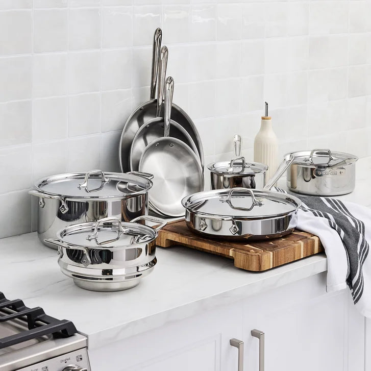 All-Clad D3 Stainless 3-Ply Bonded Cookware, 13-pieces
