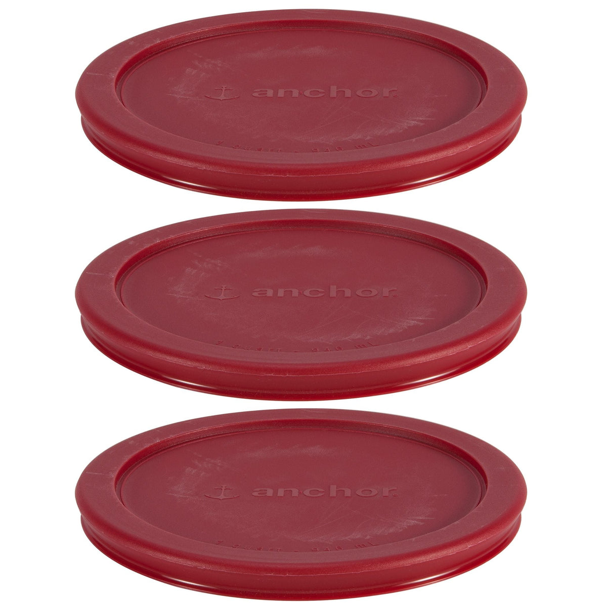 Plastic Lid Set, Red, 3-pc x 4-Cup