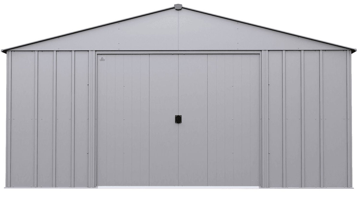 Arrow Classic 14x14-ft Flute Grey Corrosion-Resistant Steel Shed