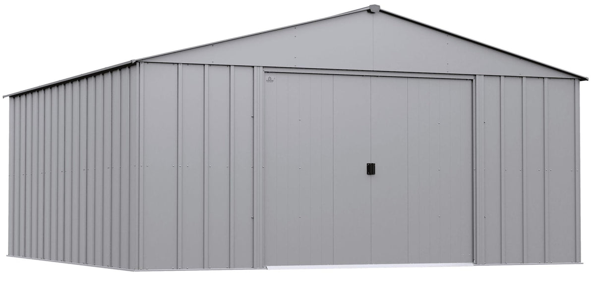 Arrow Classic 14x14-ft Flute Grey Corrosion-Resistant Steel Shed