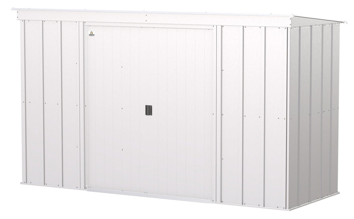 Arrow Classic Galvanized Steel Storage Shed, Flute Grey, 10-ft x 4-ft