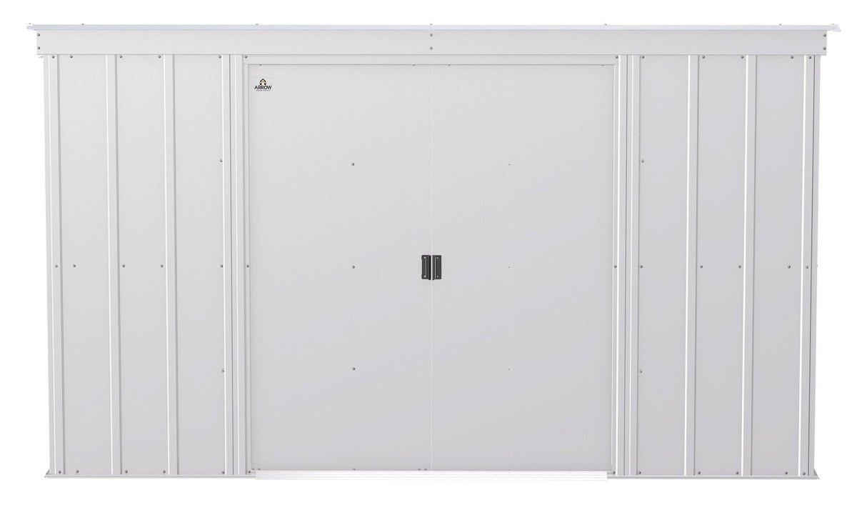 Arrow Classic Galvanized Steel Storage Shed, Flute Grey, 10-ft x 4-ft
