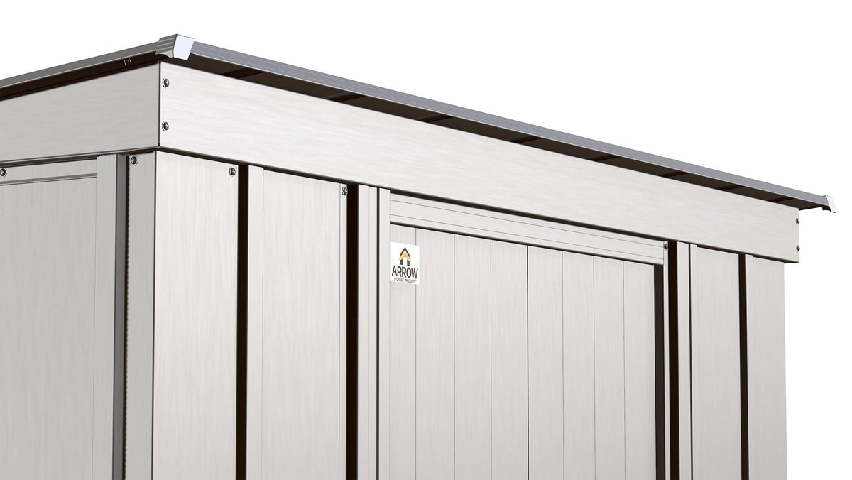 Arrow Classic Galvanized Steel Storage Shed, Flute Grey, 10-ft x 4-ft