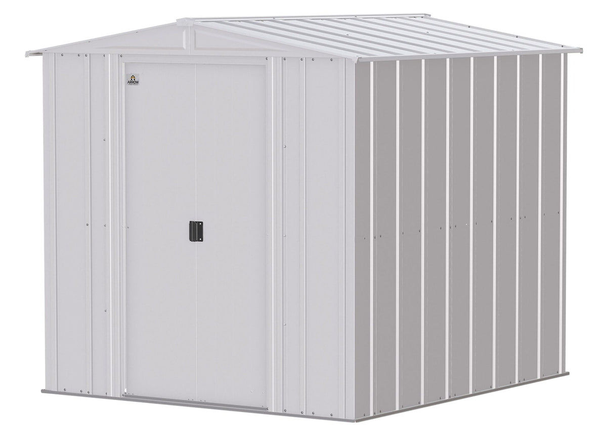 Arrow Classic Galvanized Steel Storage Shed, Flute Grey, 6-ft x 7-ft