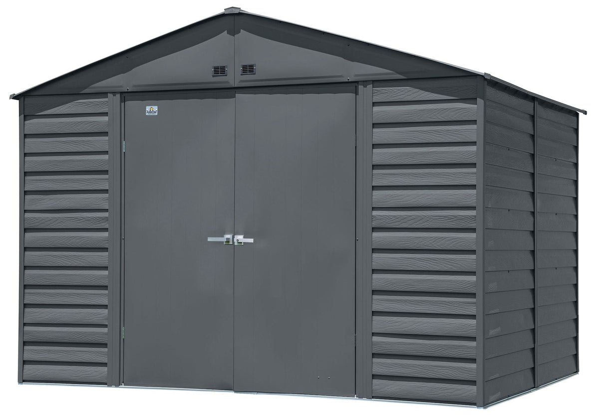 Arrow Select Galvanized Steel Storage Shed, Charcoal, 10-ft x 8-ft