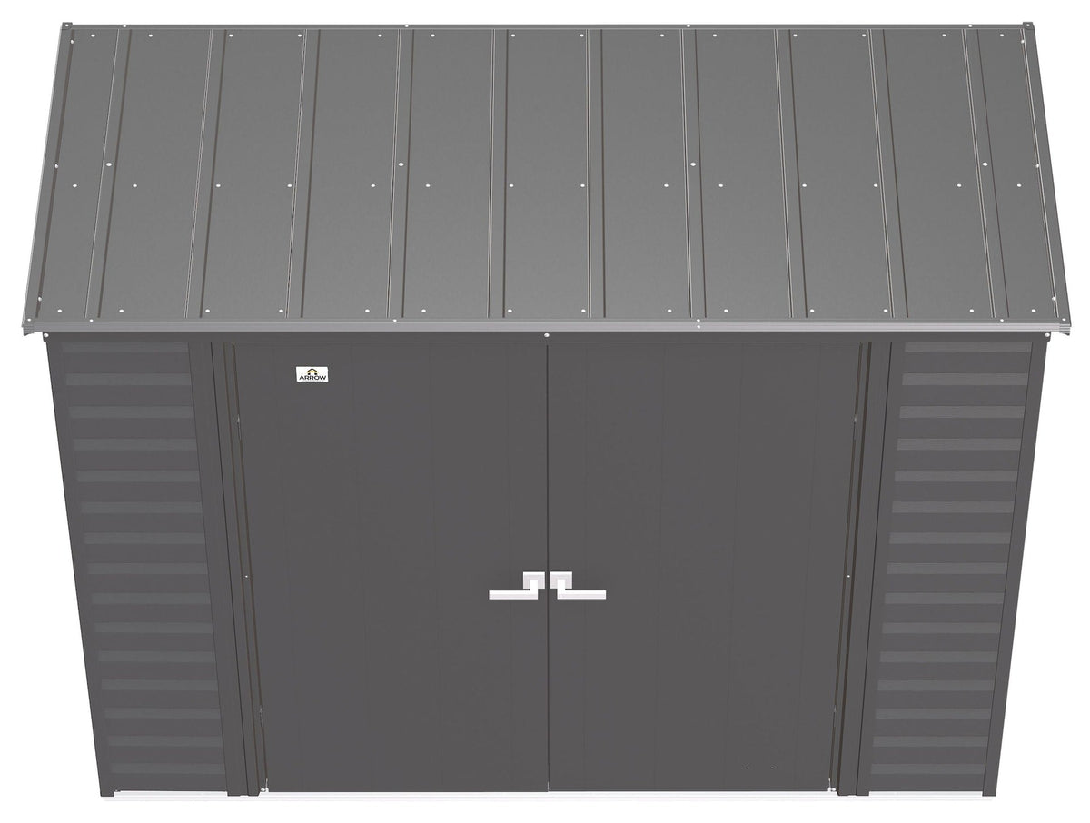 Arrow Select Galvanized Steel Storage Shed, Charcoal, 8-ft x 4-ft
