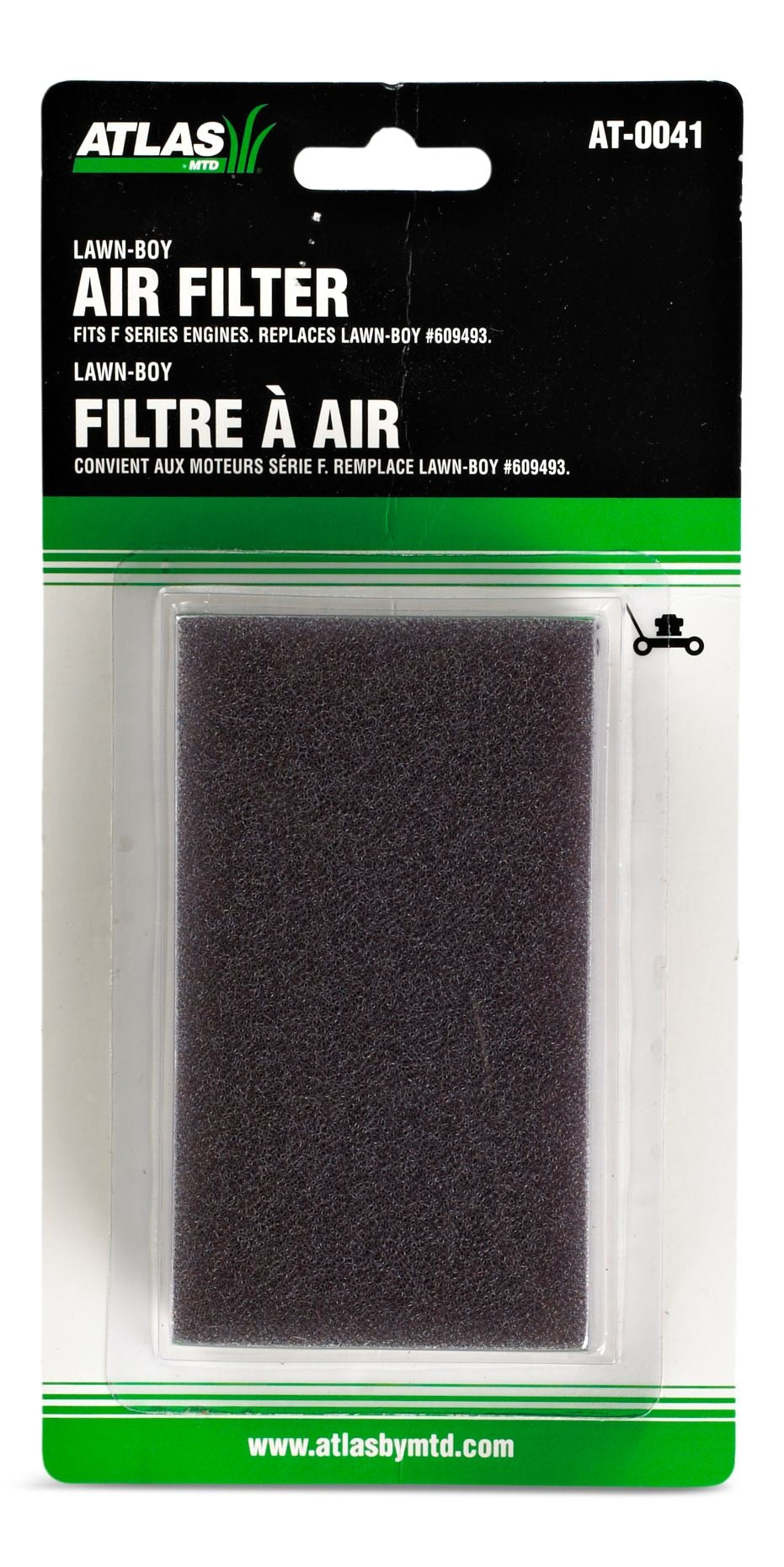 Atlas Lawn Mower Foam Air Filter Element, Replaces for CT#: 060-9493