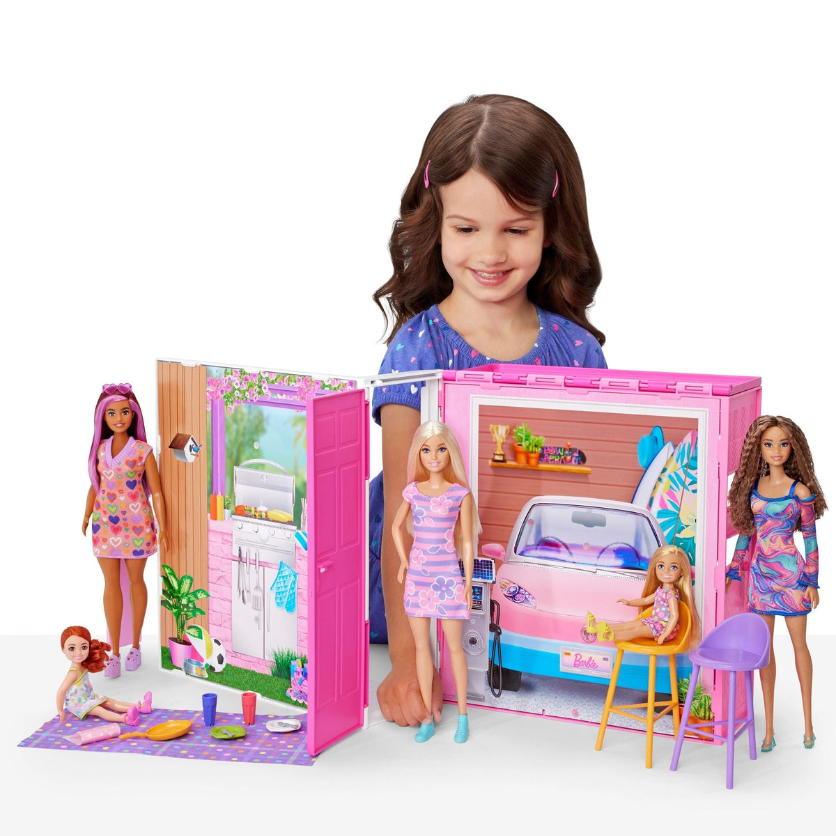 2024 Getaway House Playset with Doll, Includes 4 Play Areas, Kids Ages 3+
