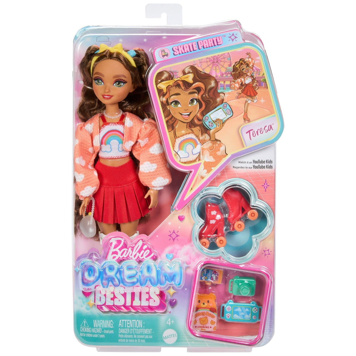 Dream Besties Skate Party Core Fashion Doll for Ages 4+, Assorted Styles
