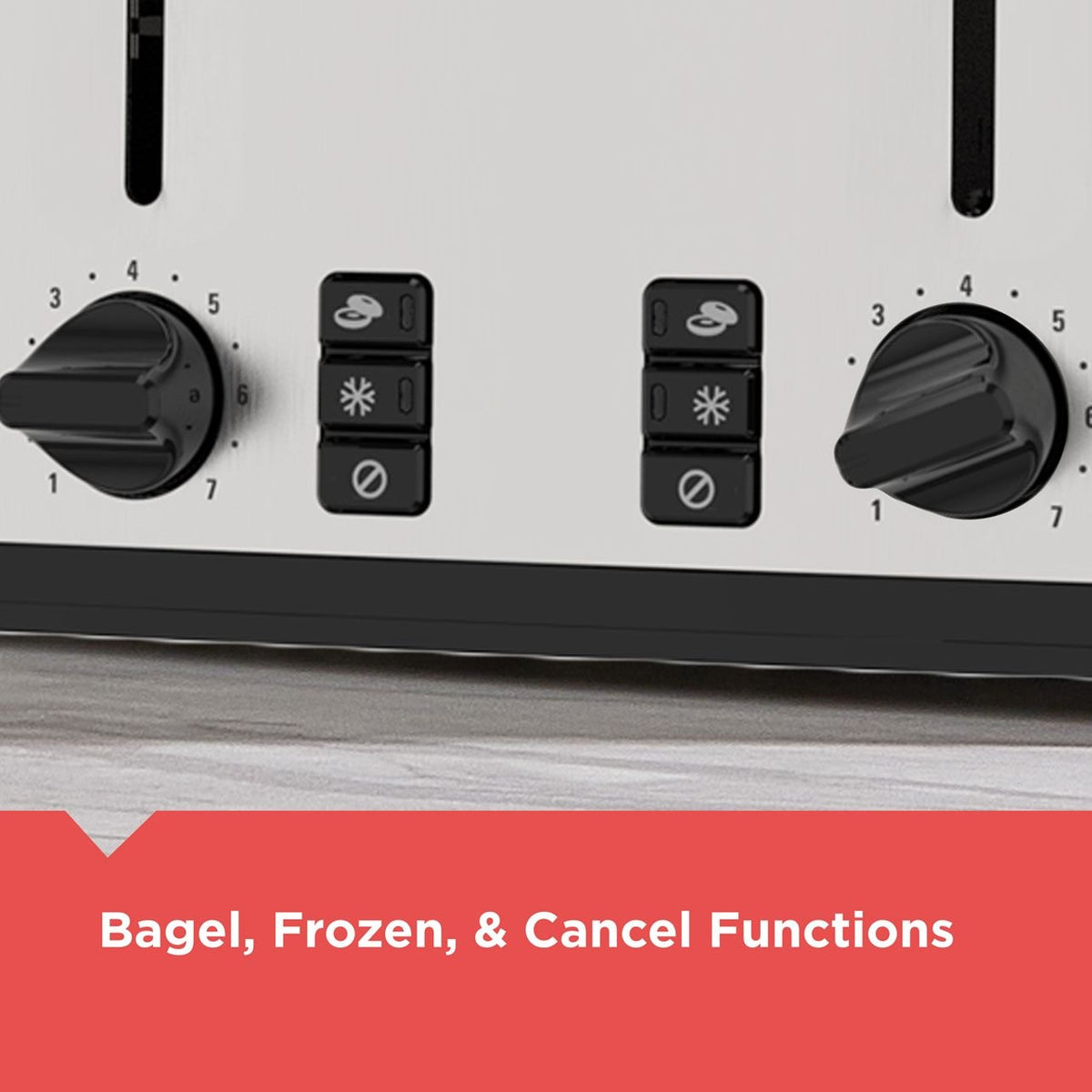 Extra Wide Slots Toaster with 7 Settings, 4-Slices