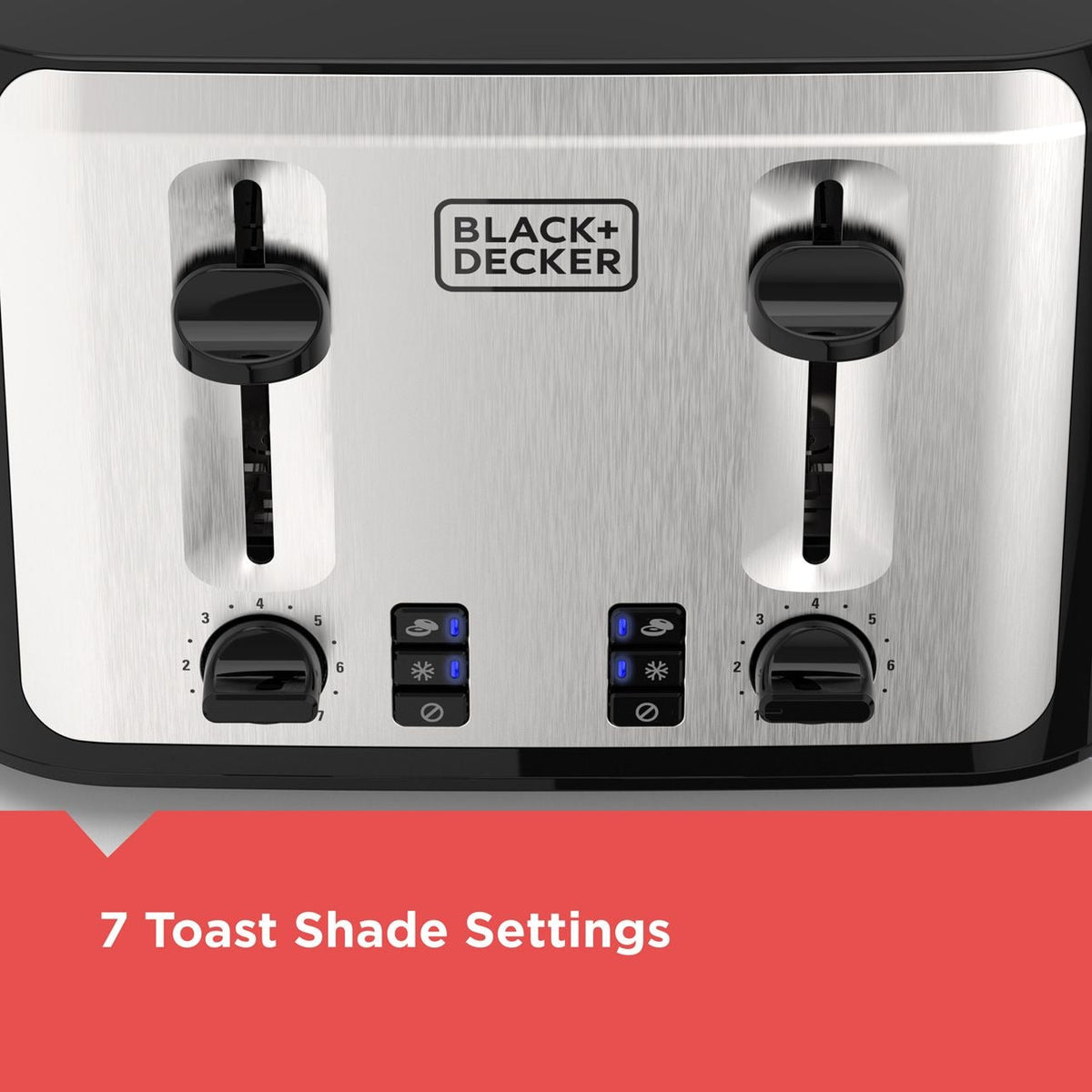Extra Wide Slots Toaster with 7 Settings, 4-Slices