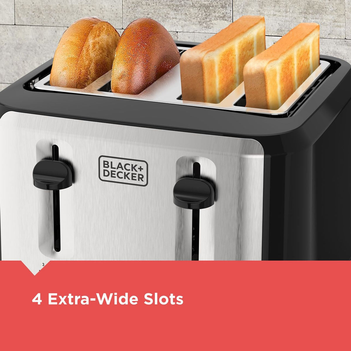 Extra Wide Slots Toaster with 7 Settings, 4-Slices