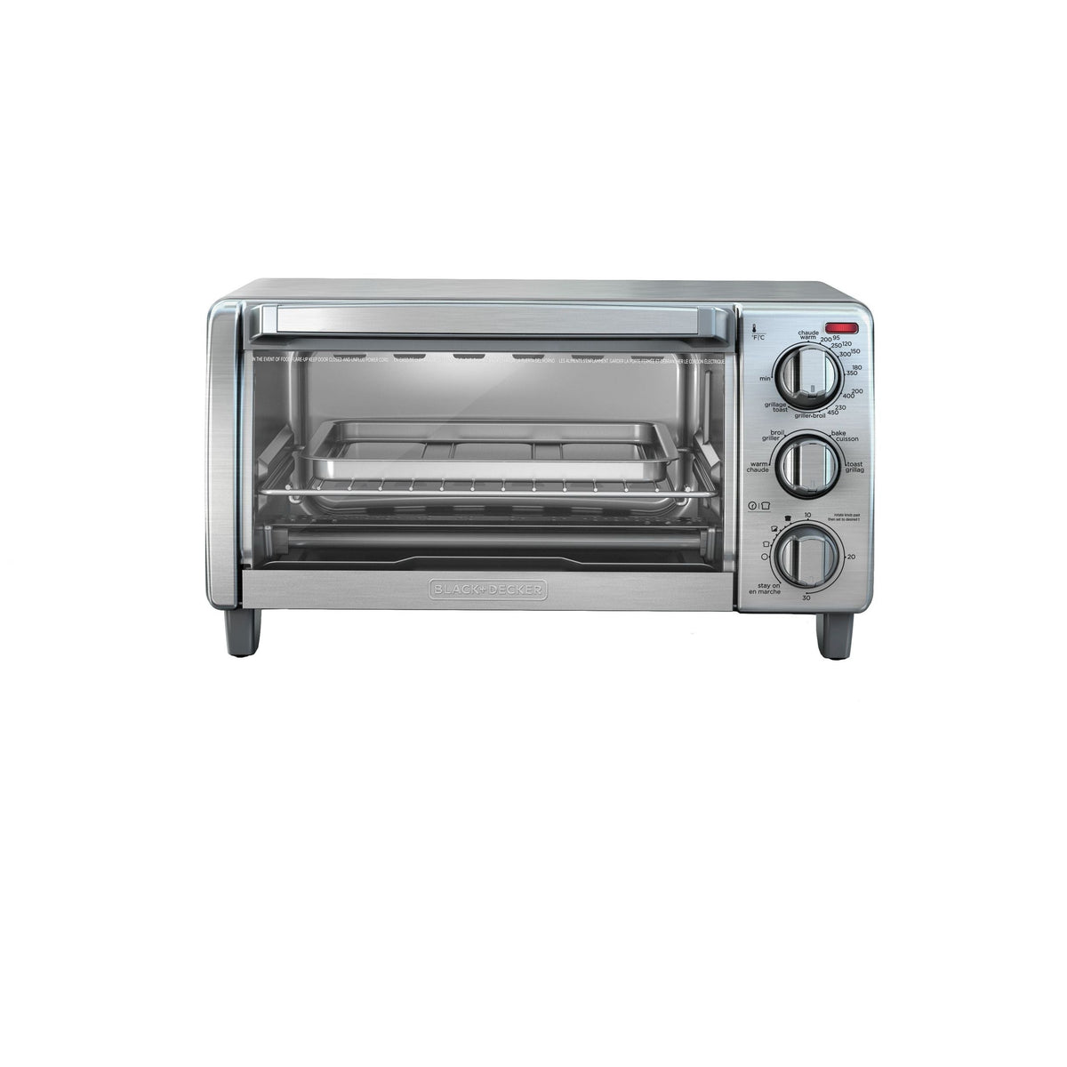 Toaster Oven with Natural Convection, Stainless Steel, 4-Slice