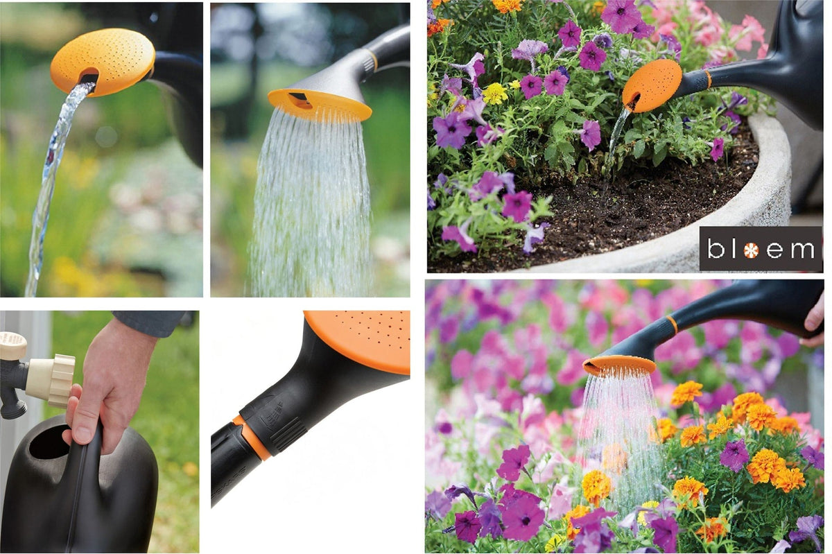 Easypour 2-in-1 Spout Watering Can with Dual Handle, 9.8-L, (2.6 US gal) Black