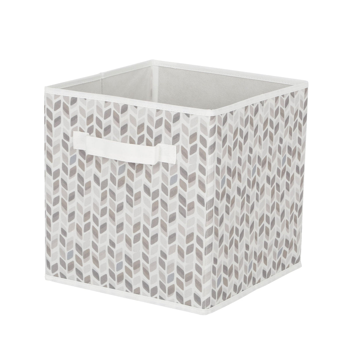 CANVAS Cube Fabric Drawer Basket, White and Grey Tiled, 10.5 x 10.5 x 11-in