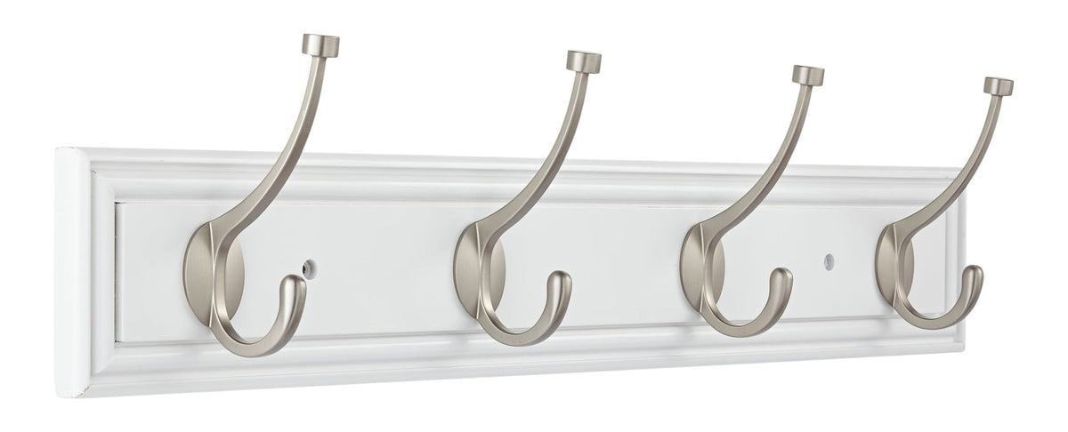 CANVAS Galena Stainless Steel 4-Hook Pill Top Rail, White/Silver, 27-in
