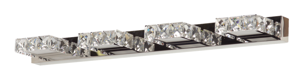 CANVAS Isabella 4-Light Crystal Design LED Vanity Light Fixture, Chrome
