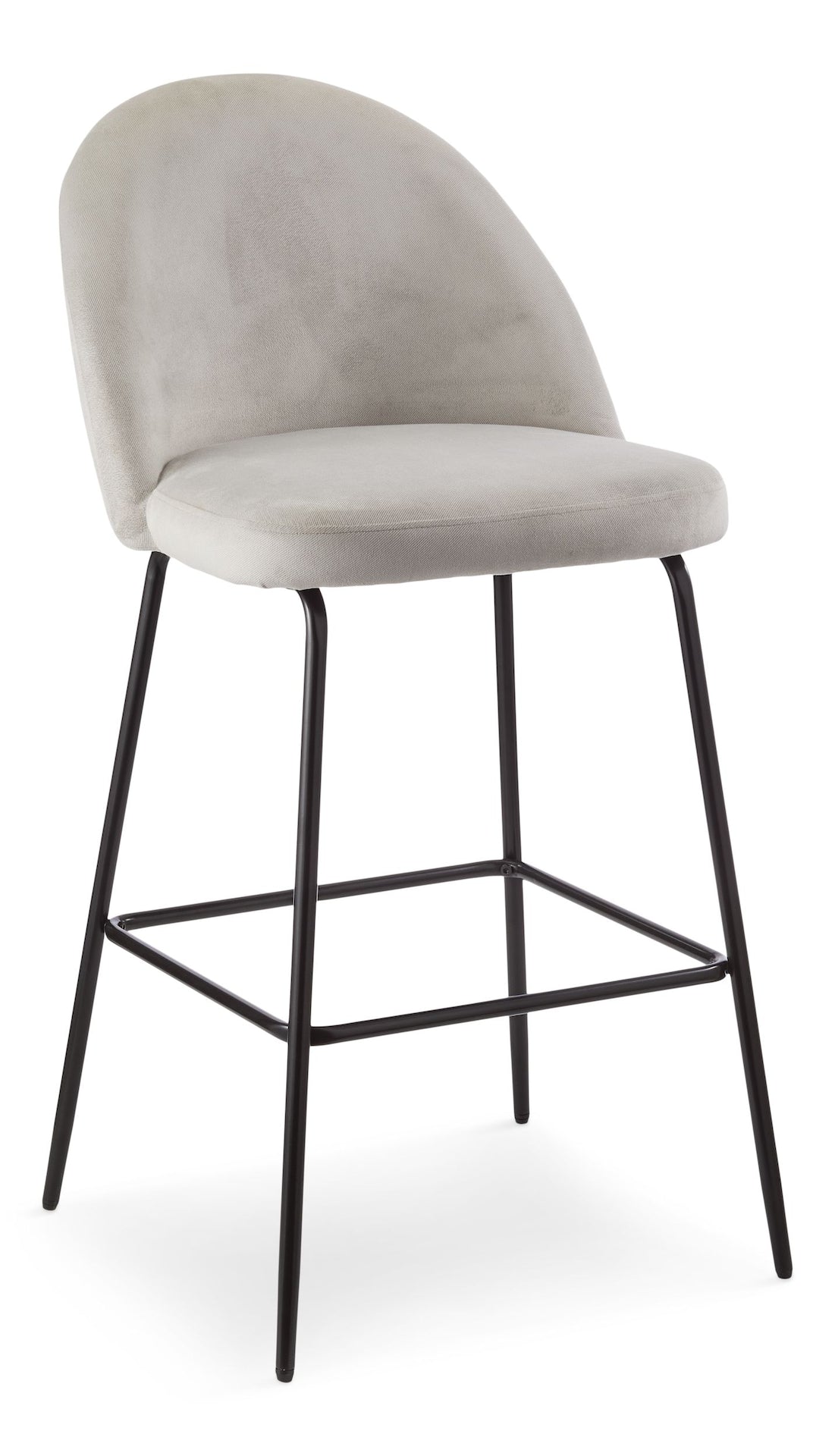 Canvas Koen Bar Elegant Counter Stool with Footrest, Grey