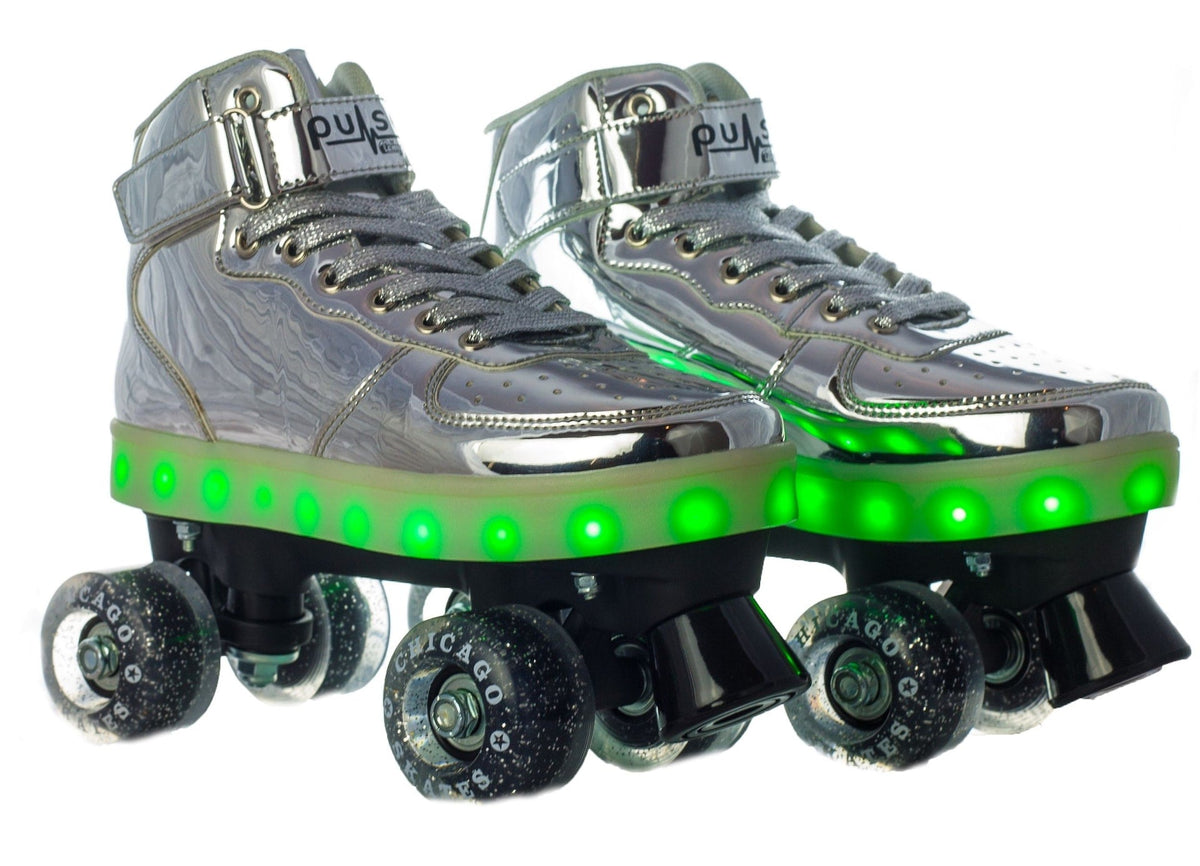 Pulse LED Light Up Rollerskates, Silver