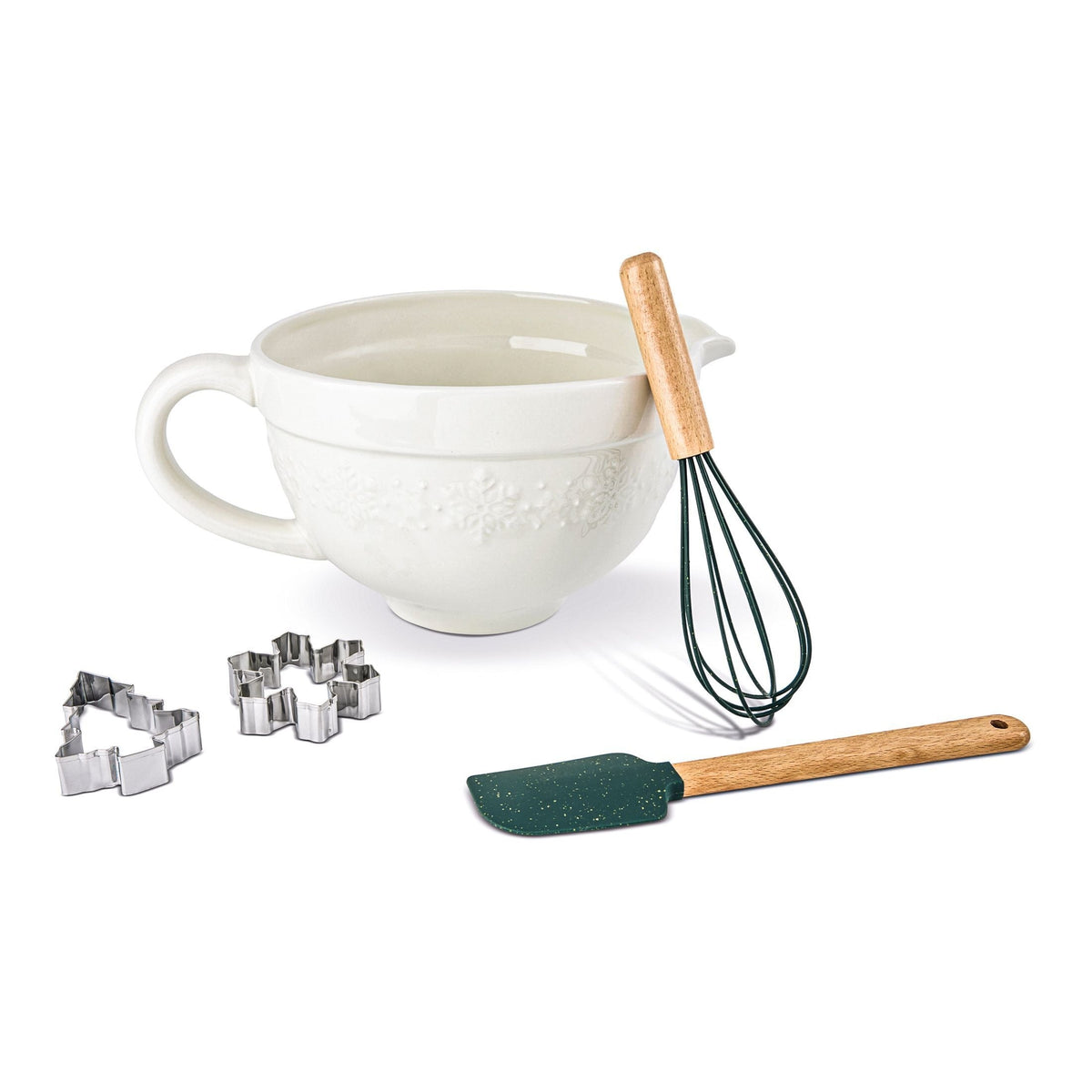 Snowflake Baking Set with Bamboo Handles, 5-pc