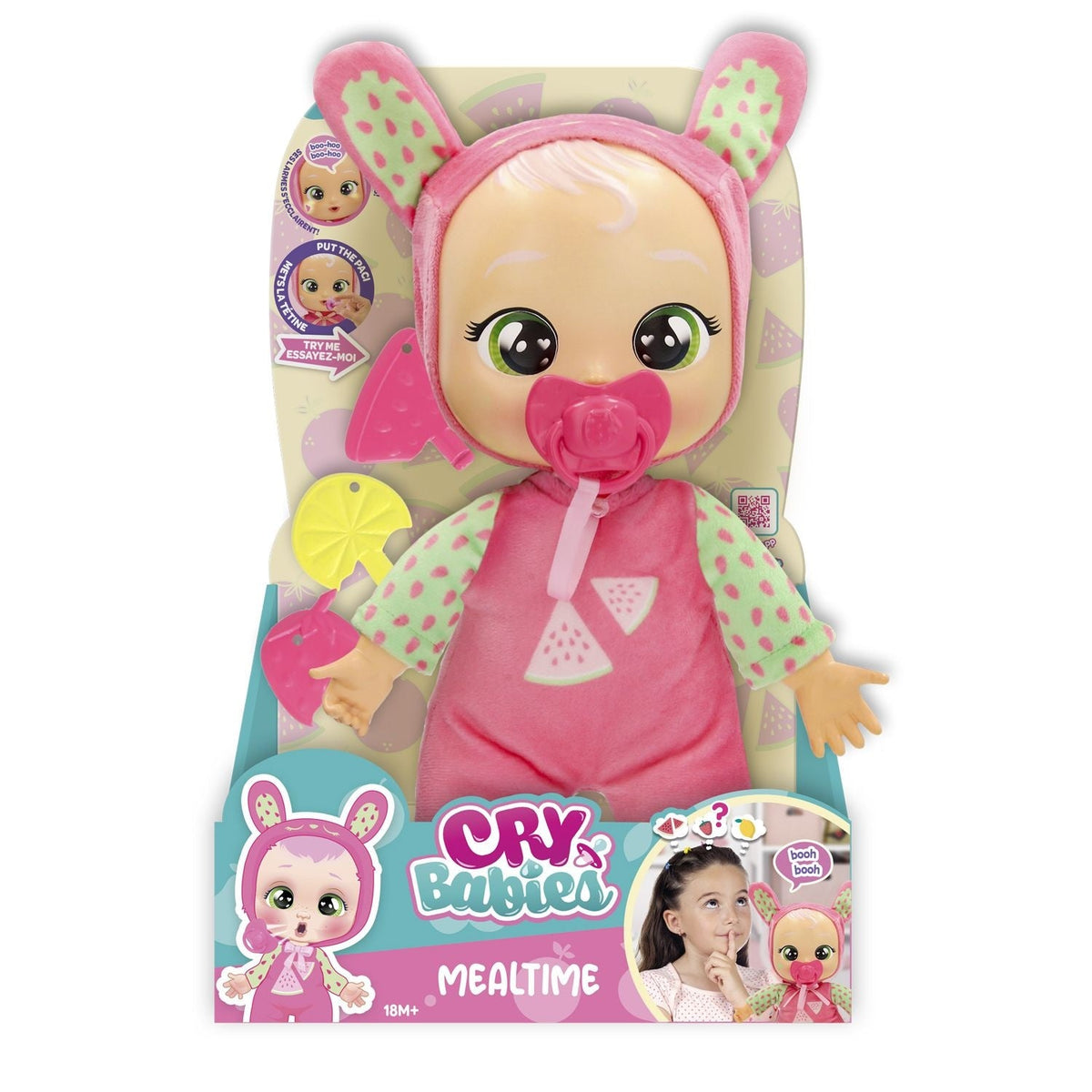 Cry Babies MealTime 9-in Julie & Mindy Interactive Feeding Baby Doll for Ages 18m+