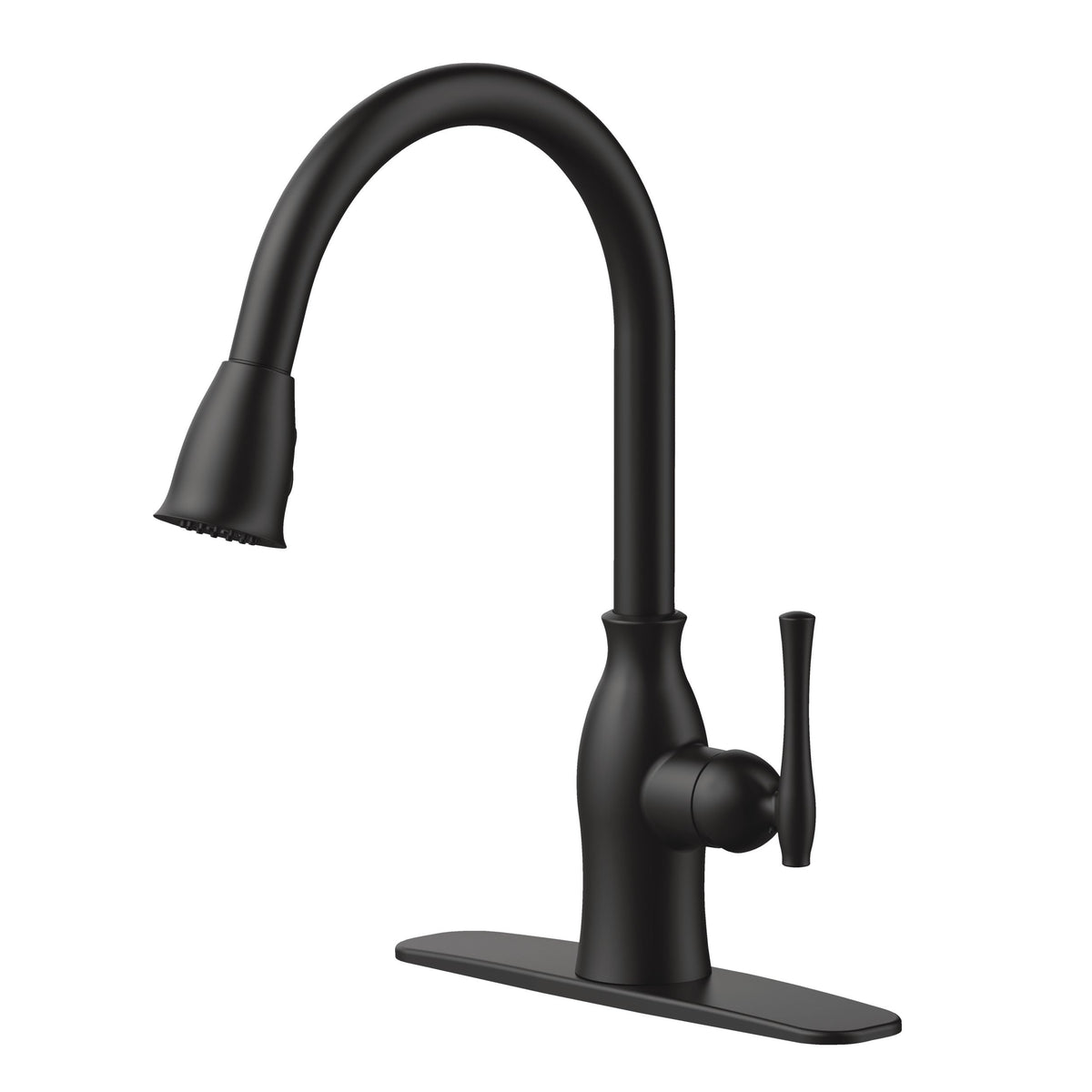 Lisa 1-Handle Pull-Down Kitchen Faucet, Matte Black
