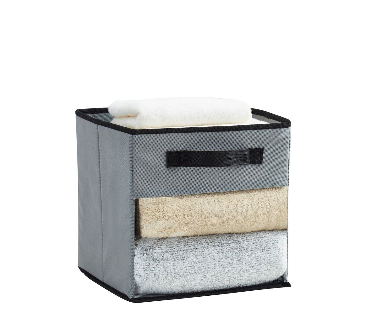 Collapsible Transparent Front Cube, 11-in, 6-pk, Grey