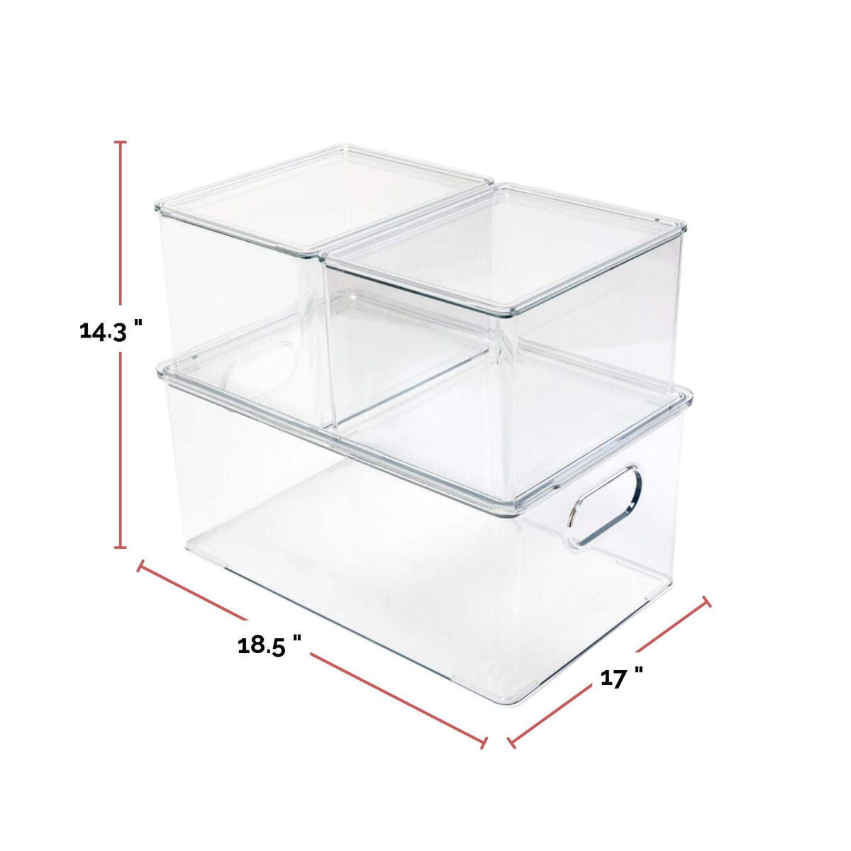 Dial Clear Storage Bin Set, 3-pc