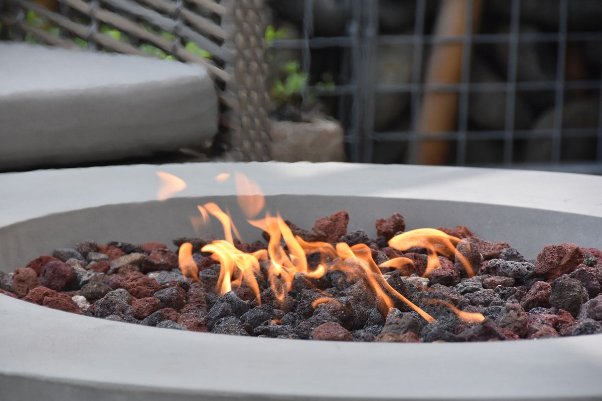 Lunar Bowl Fire Pit, Natural Gas, Light Grey, 45,000 BTU