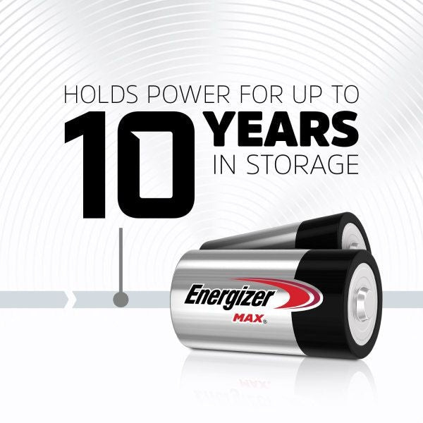 Max 2-pk D Alkaline Batteries, Long Lasting, All Purpose