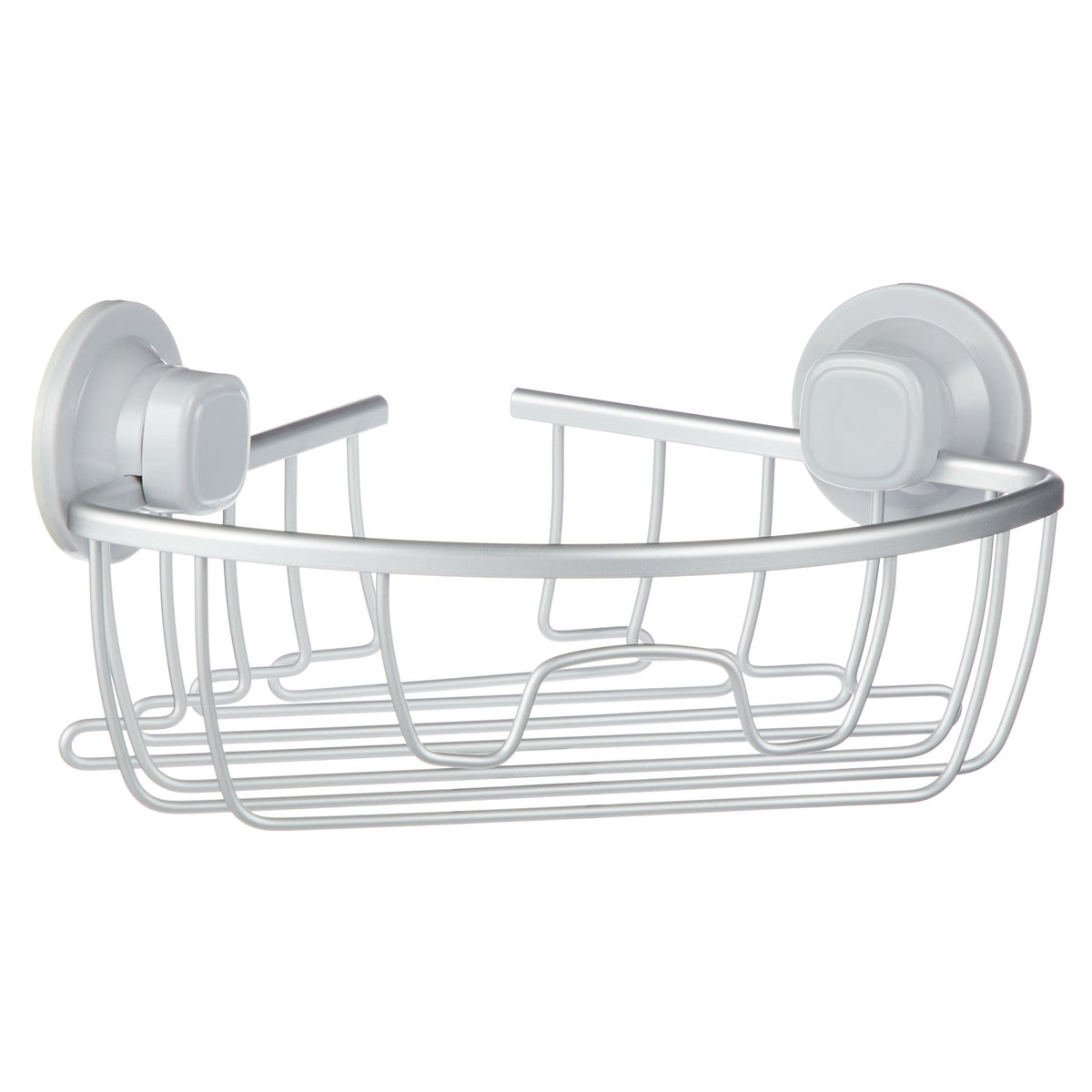 Aluminum Rust-Resistant Suction Corner Shower Caddy, 3-in x 10-in x 7.25-in