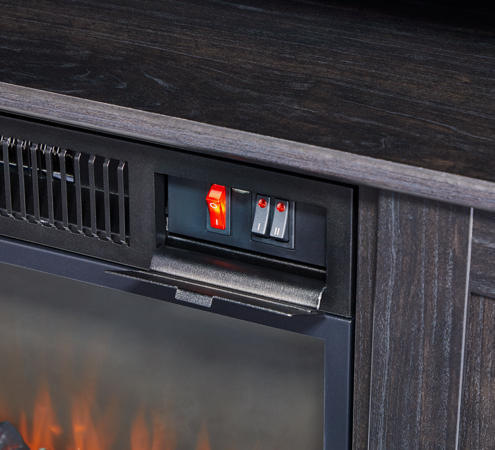 Hamilton Electric Fireplace TV Stand, 44.5-in, 1500W, Brown Cappucino