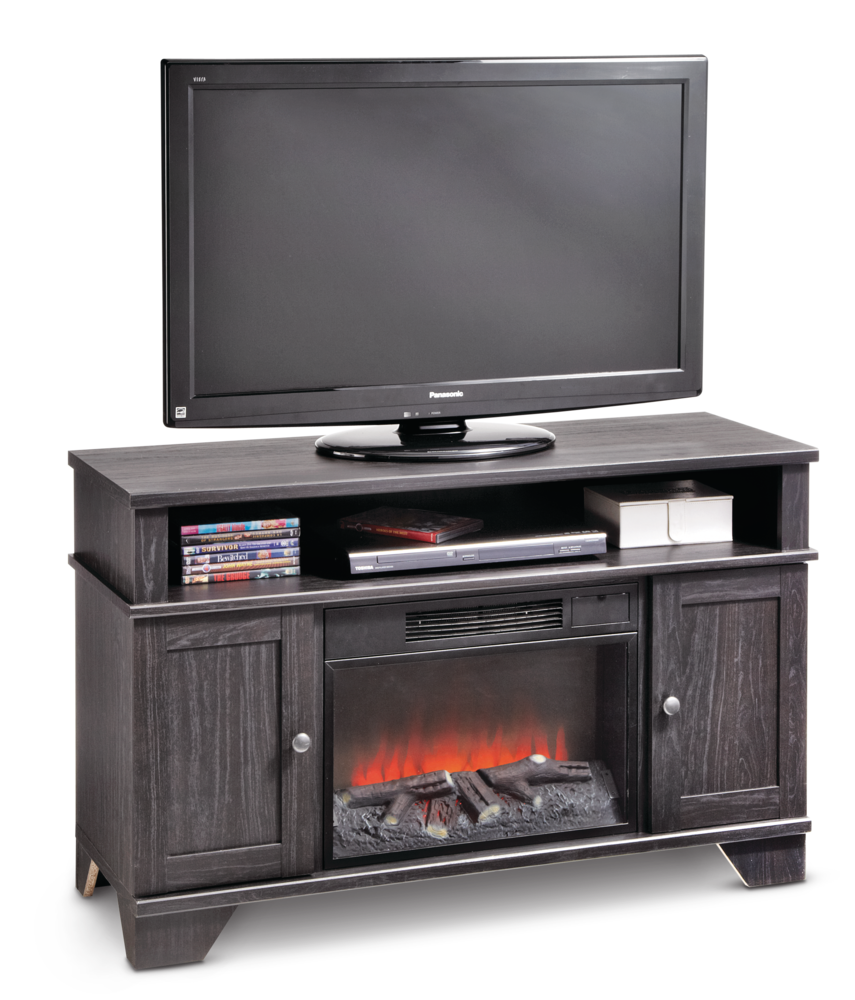 Hamilton Electric Fireplace TV Stand, 44.5-in, 1500W, Brown Cappucino