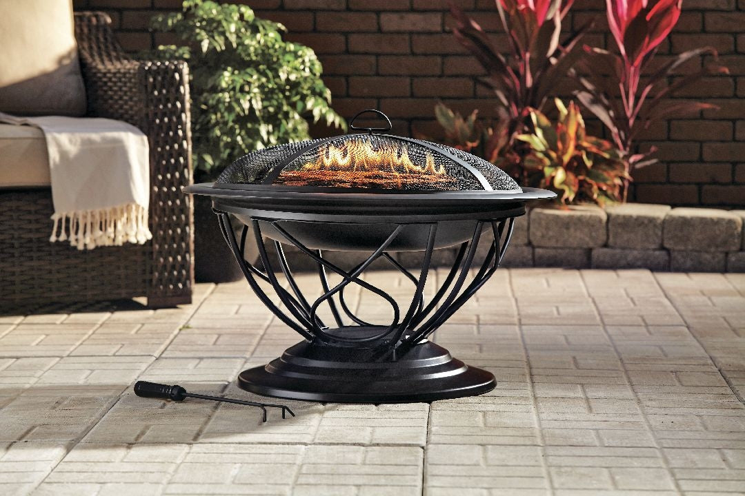 Savona Round Wood-Burning Outdoor Fire Bowl/Fire Pit, 29.5 x 20-in