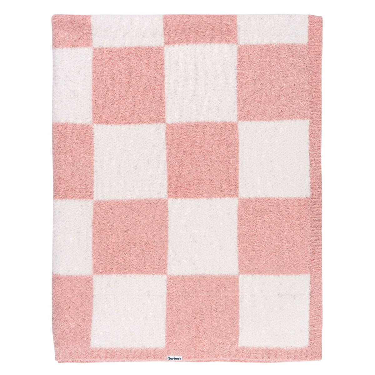 Childrenwear Pink Checkered Silky Mink Baby Blanket