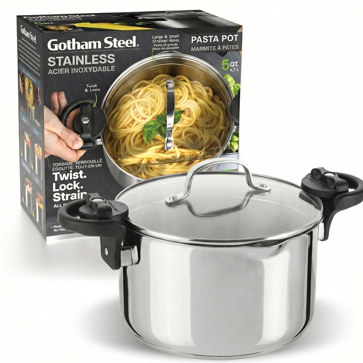 Stainless Steel 5QT Pasta Pot