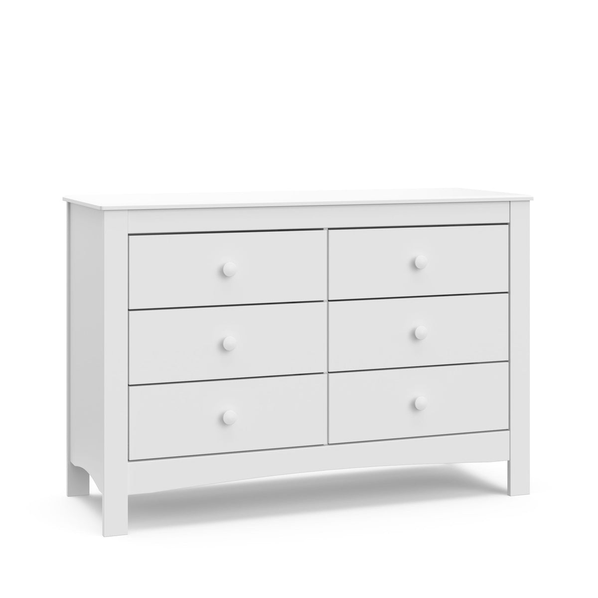 Noah 6-Drawer White Interlocking Double Dresser/Chest