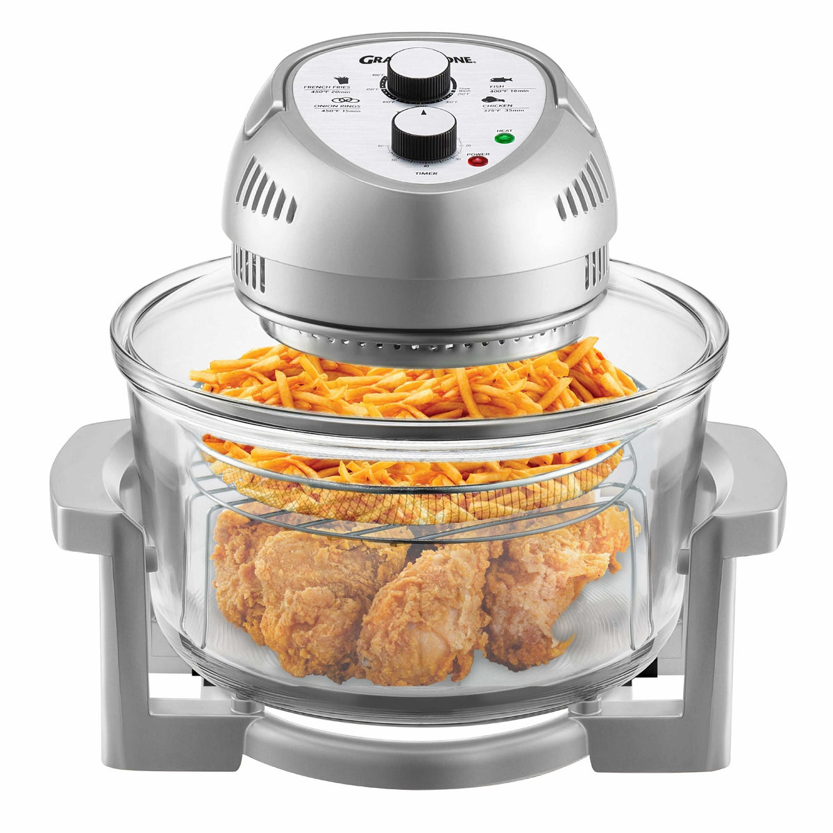 Glass Air Fryer, Silver