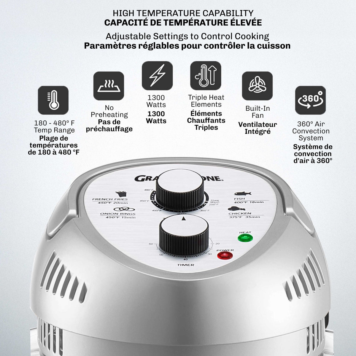 Glass Air Fryer, Silver