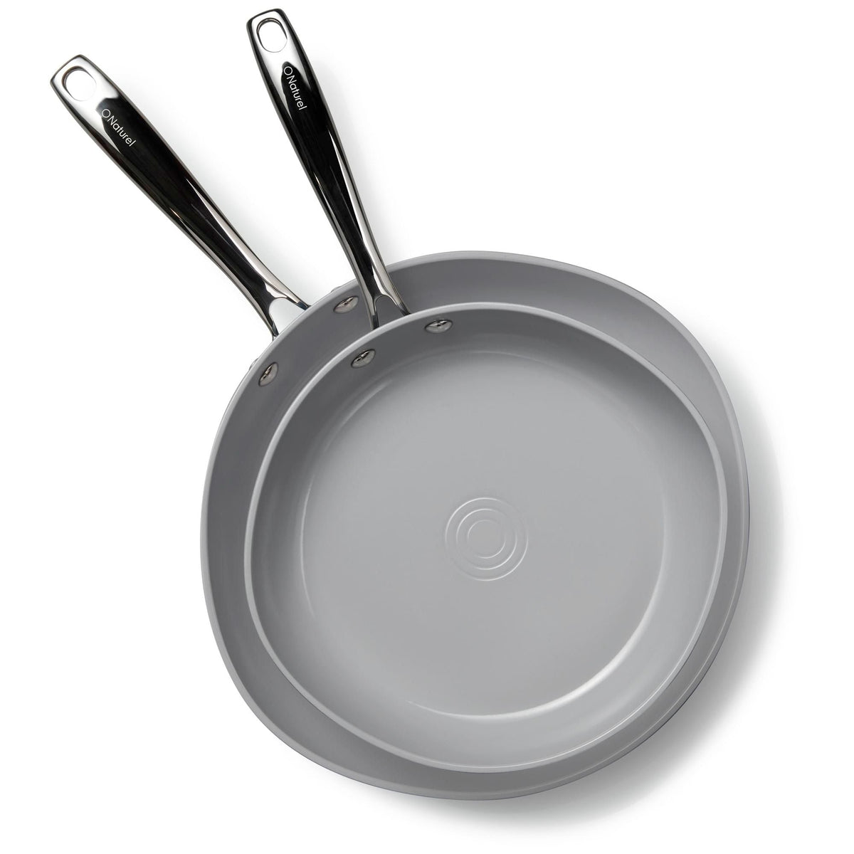 Heritage The Rock O Naturel Ceramic Non-Stick Frying Pan Set, Dishwasher & Oven Safe, Baby Blue, 26-cm & 30-cm, 2-pk