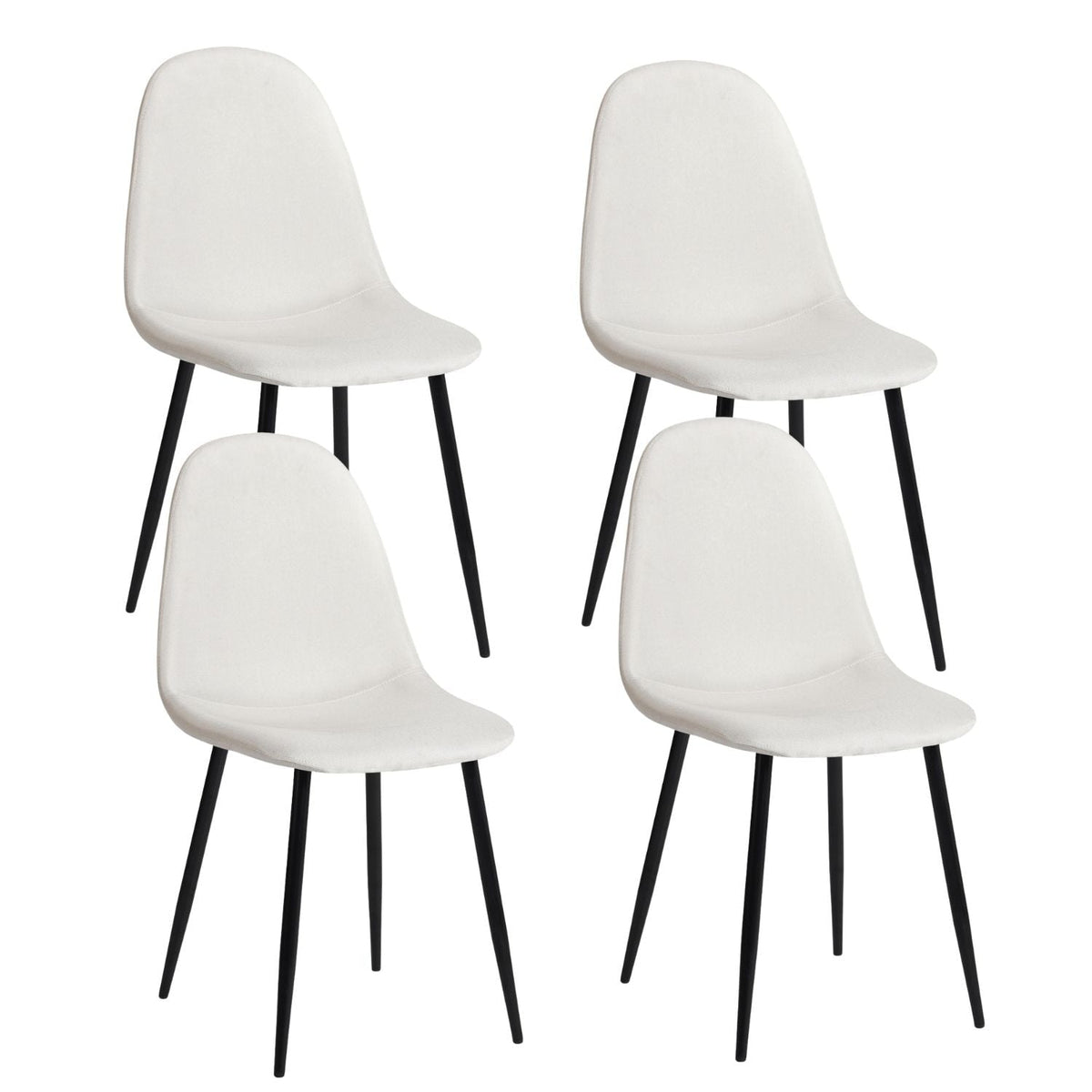 Modern Dining Chairs, Beige, 4-pk