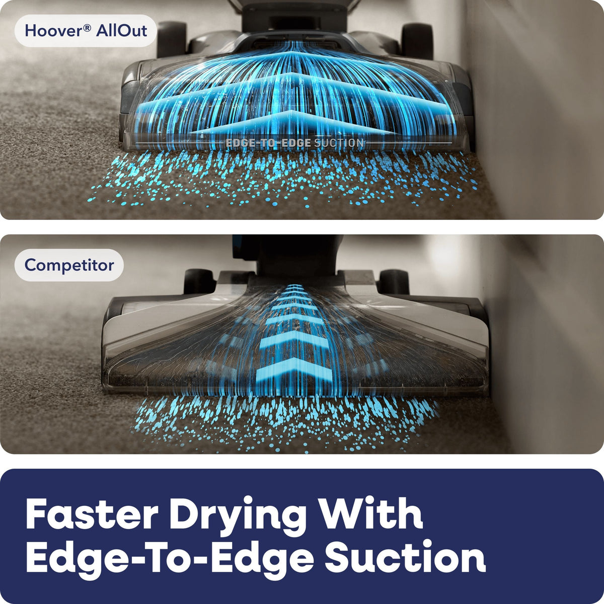 Hoover AllOut Plus Carpet Cleaner with StainShot Technology, Debris Catch, Edge to Edge Cleaning & Faster Drying