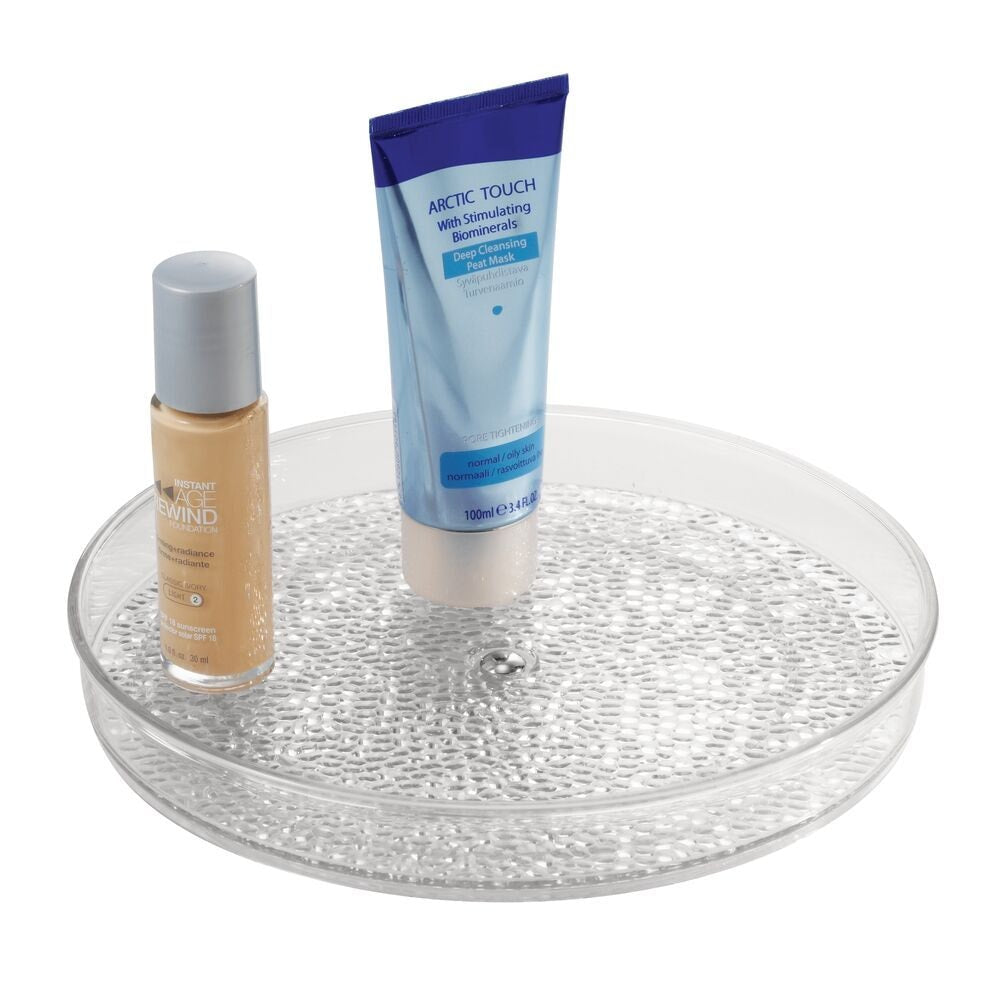 Rain Spinner Turntable Vanity Organizer, Clear, 9-in